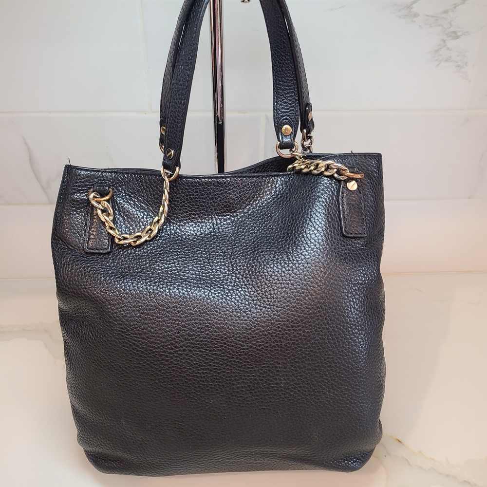 Michael Kors Black Pebbled Leather Tote GUC - Picture 2 of 8